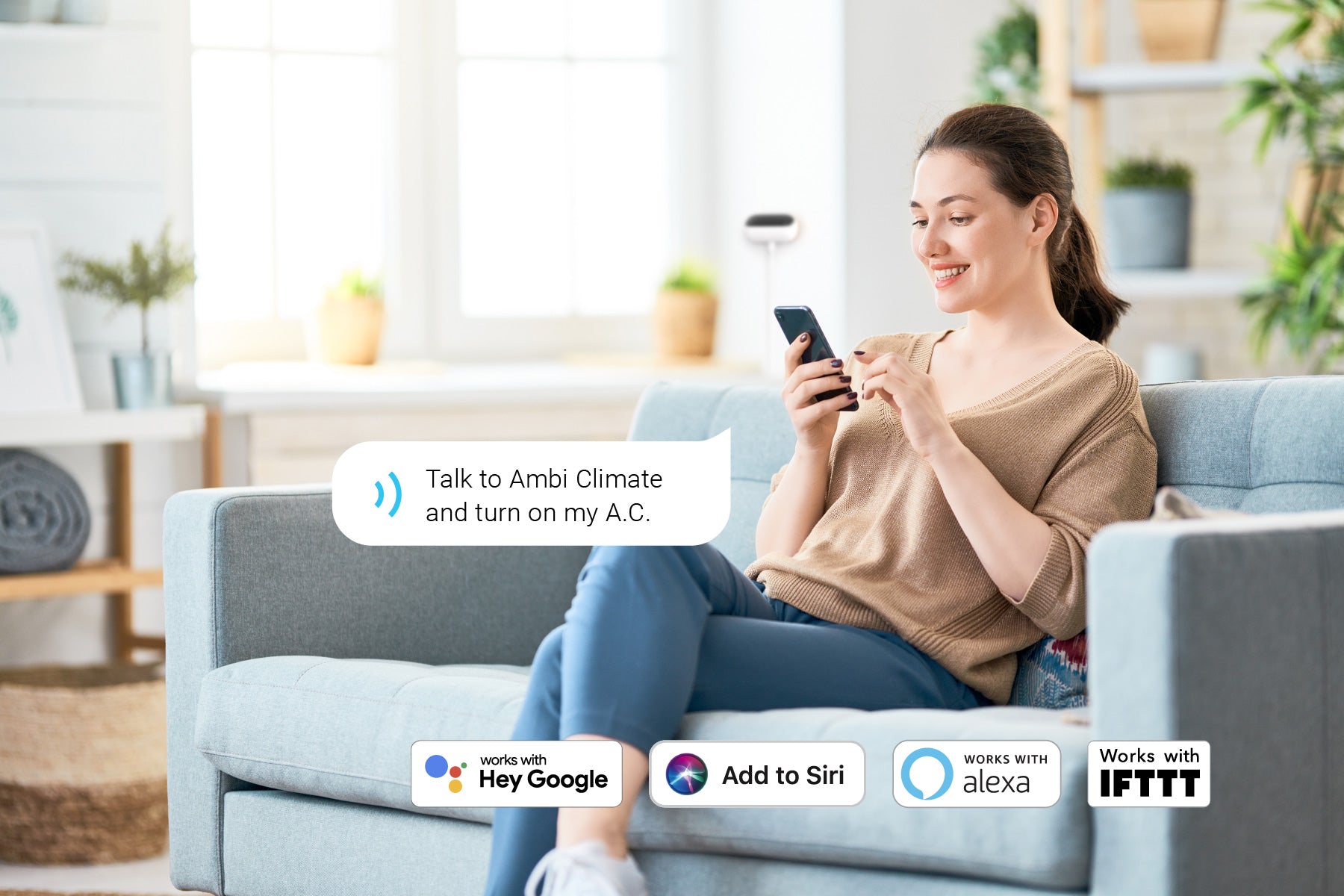Ambi's smart air conditioner controller is programmed by an app on your phone